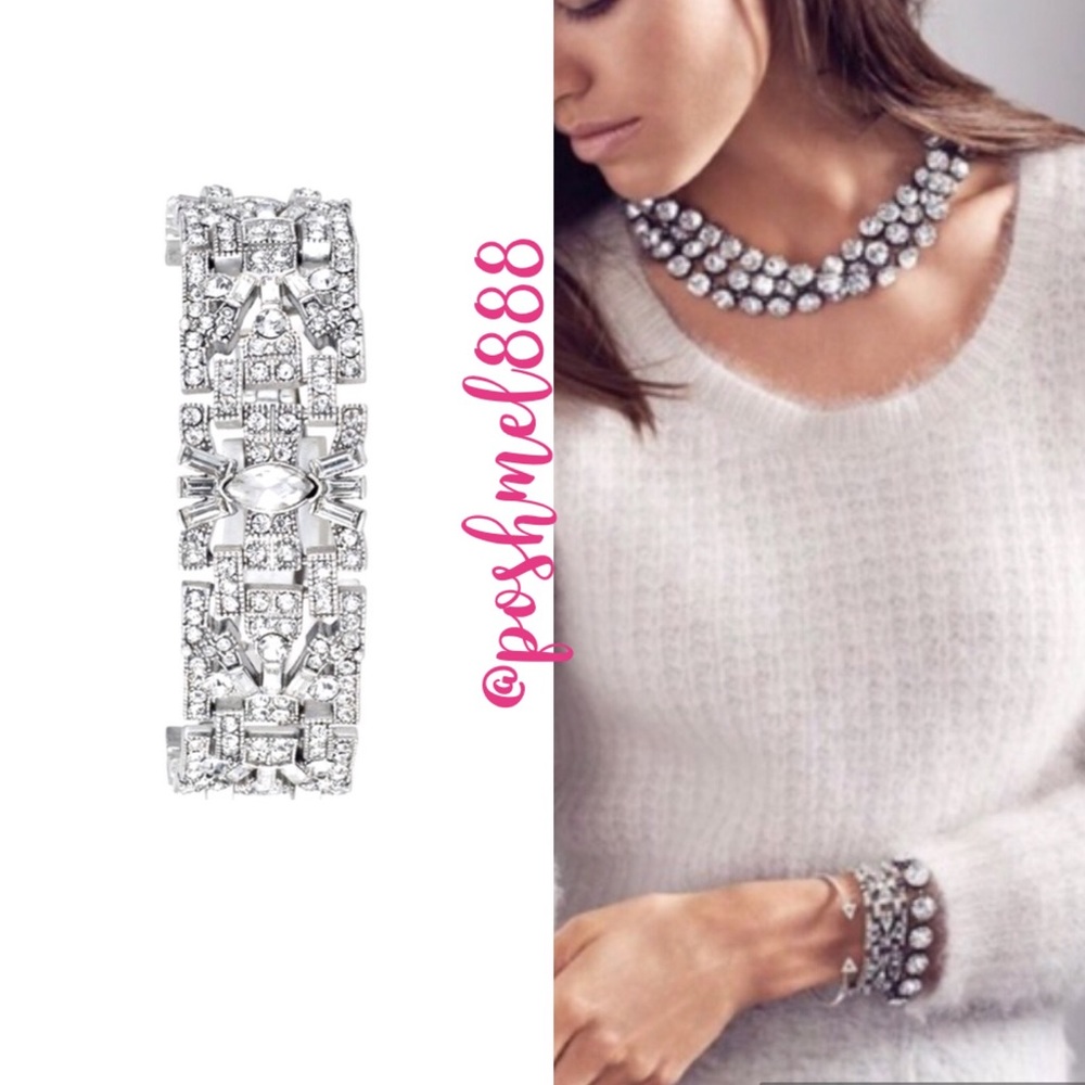 Stella & Dot | Vintage Crystal & Silver Art Deco Casablanca Bracelet
